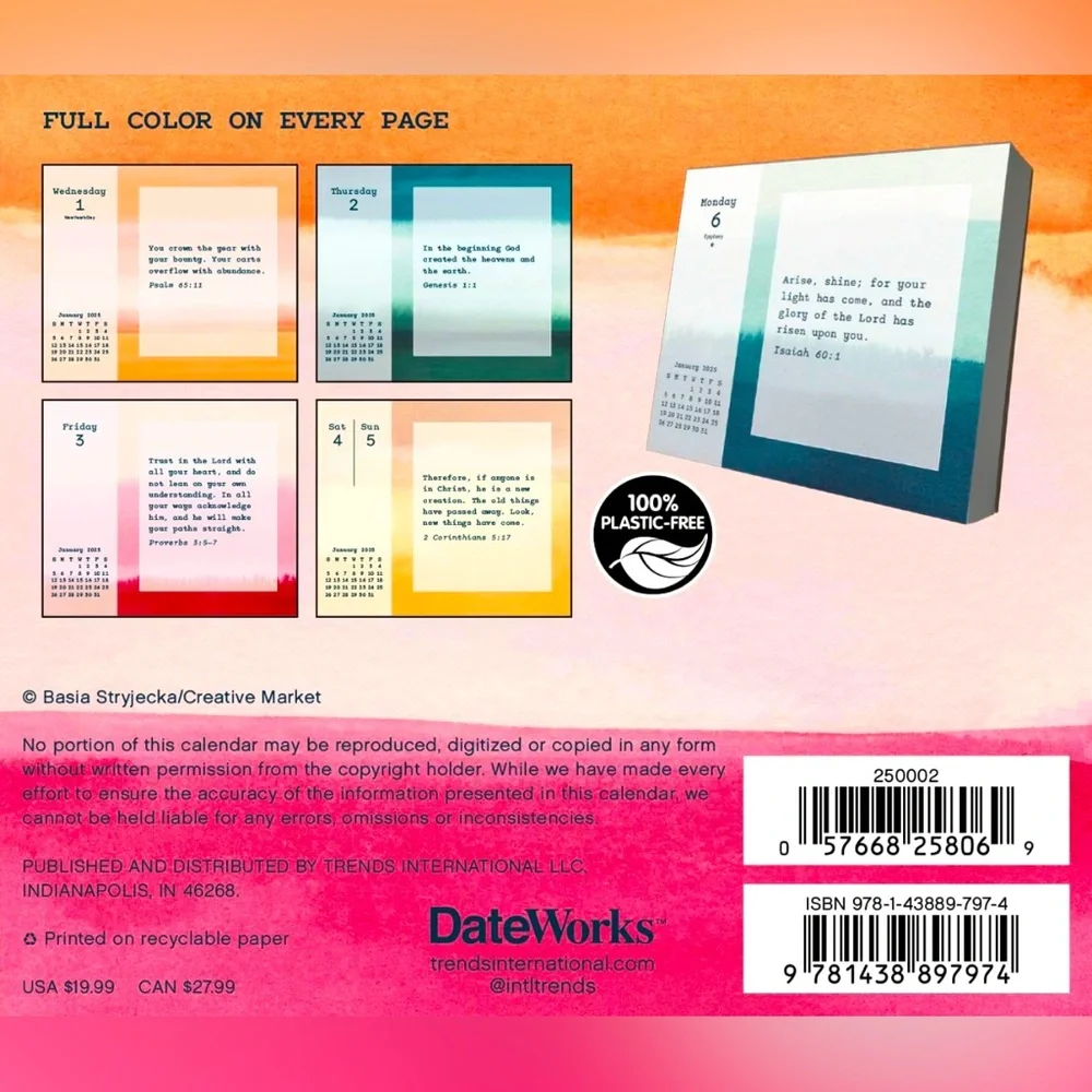 2025 Bible Verses Day-at-a-Time Box Calendar Bible Verse on Every Page! NEW!!!